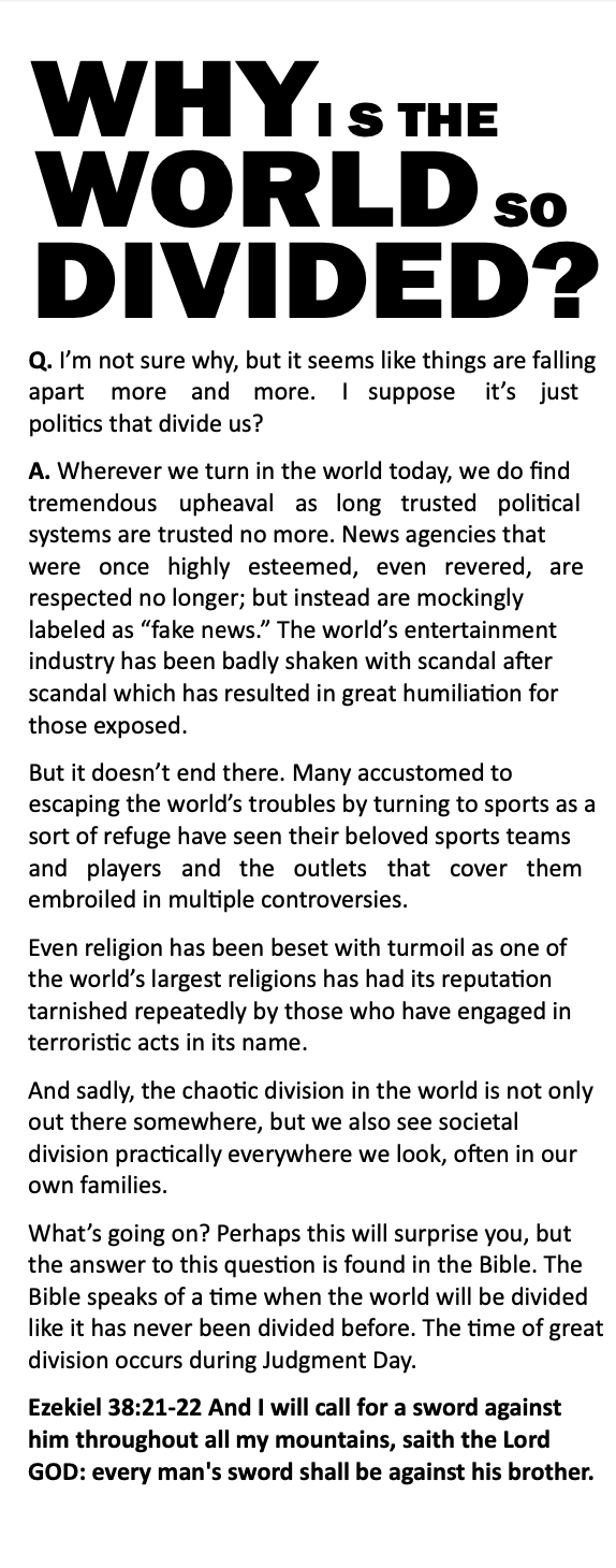 Why is the World So Divided? Tract Cover